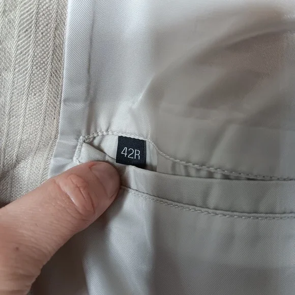 Claiborne Sport Coat Blazer 42R Tan Linen Single Breasted Jacket Old Money Yacht - Picture 8 of 10